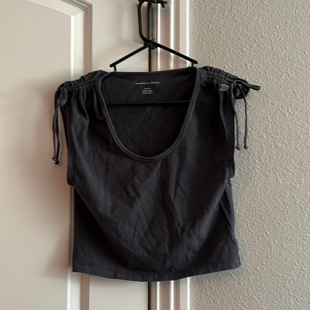 Dark charcoal grey American eagle tank top.